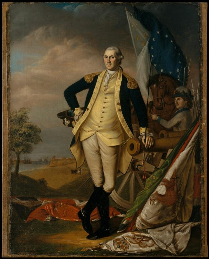 George Washington poses for a portrait painting in 1782. (Artist: James Peale, CC0, via Wikimedia Commons)