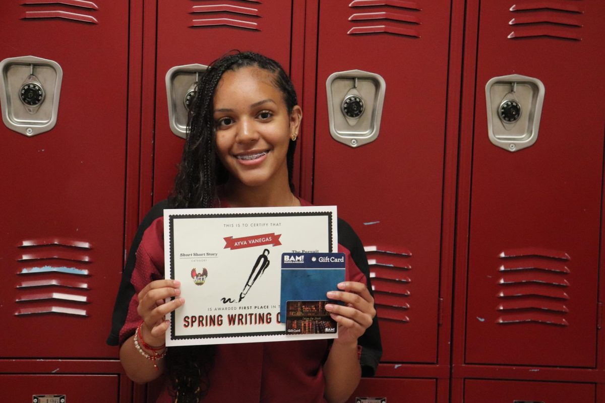 Ayva Vanegas won first place in the short-short story category of the 2024 Spring Writing Contest with her work "Treacherous Journey."